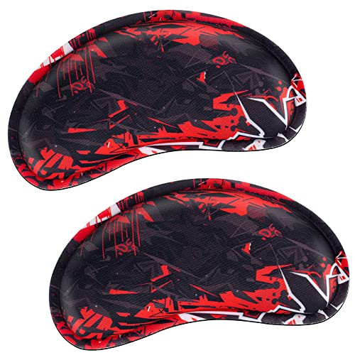 Mouse Wrist Rest, Canjoy 2 Pack Wrist Rest for Mouse Memory Foam Wrist Pad | Soft Fabric Mouse Wrist Rest Pad Support Cushion with Anti-Skid Rubber Base,Ergonomic Pain Relief Mouse Hand Rest - color: Black Red