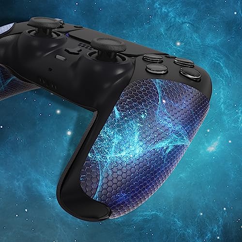 eXtremeRate PlayVital Anti-Skid Sweat-Absorbent Controller Grip for ps5 Controller, Professional Textured Soft Rubber Pads Handle Grips for ps5 Controller - Blue Nebula PFPJ132 - color: Blue Nebula