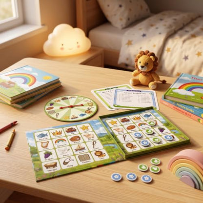 Travofun Magnetic Bible Story Spin & Seek Bingo Game for Kids Ages 3-8 | Portable Christian Learning Toy with Spinner & Question Cards | Interactive Travel Game for Road Trip | Screen Family Activity - style: Bible Bingo