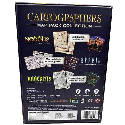 Cartographers: Map Pack Collection | Expansion Maps Set for Cartographers & Cartographers Heroes Board Game | Contains Nebblis, Affril, and Undercity Expansion Packs | Ages 10+ by Thunderworks Games - style: Collection Pack