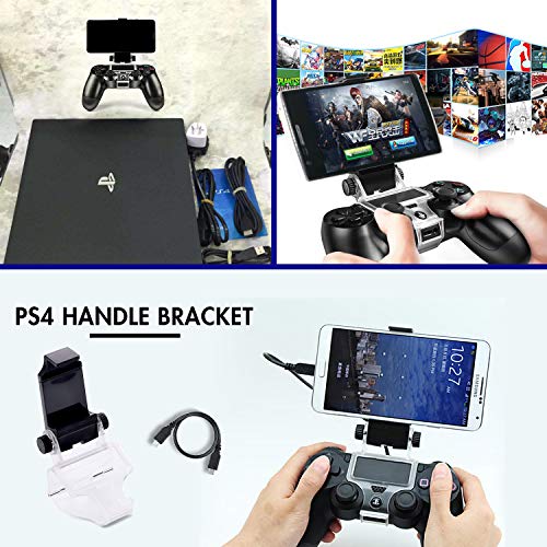 Yizerel PS4 Controller Phone Clip, PS4 Slim Pro Controller Grip for Android Smart Phone, 180 Degree Gaming Holder Mount Stand Bracket for PlayStation 4 Game Controller 6 in Samsung, Pixel, OnePlus