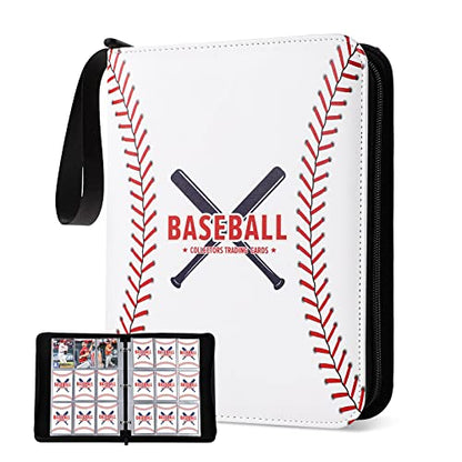 Baseball Card Binder, 900-Pocket Trading Card Holder with Sleeves | Store 900 Baseball Cards, 50 Double-Sided Sleeves, Zippered Protection, Fits Topps Cards, Gift for Collectors - size: 900 Pockets