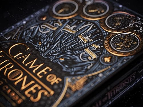 theory11 Game of Thrones Premium Playing Cards, Poker Size Standard Index | Black; Material: Cardstock; For ages Adult