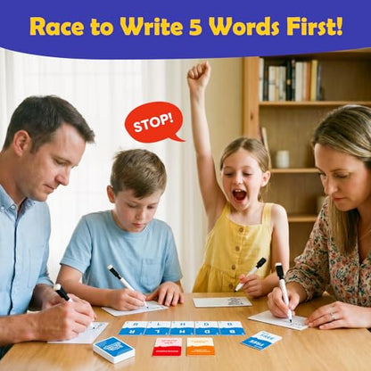Family Word Game, Letter and Category Challenge Game, Fast-Paced Vocabulary & Spelling Game, Party Game for Kids Teens Adults, Family Game Night Activity for Ages 8+, 2-6 Players