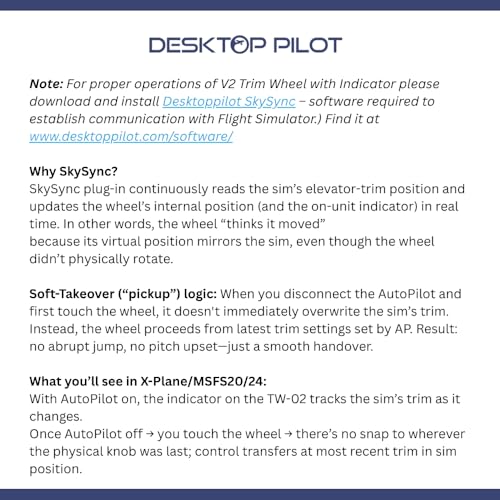 Desktop Pilot - Cessna 172 Trim Wheel for Flight Simulators + Software incl.: SkySync
