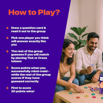 Card Game - Great Minds, Hilarious Mind-Matching Party Game for Teens, Adults & Families, Perfect for Parties, Gamenights, Trips & Get-Togethers, Gifts for Game Lovers, 4-8 Players