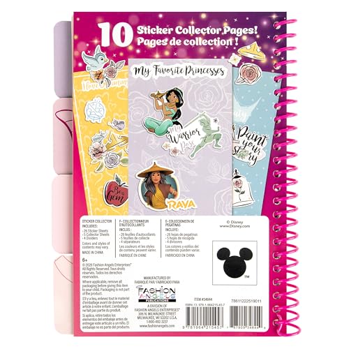 Fashion Angels Disney Princess 1000+ Tabbed Sticker Collection Book | Includes Holographic, Vinyl & Alphabet Stickers, For Kids Ages 6+ - color: Disney Pricess