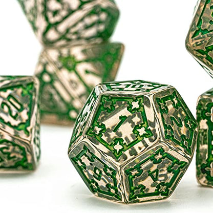 cusdie 7 Pcs 25mm Giant DND Dice, Polyhedral Dice Set, D&D Dice for Pathfinder RPG(Transparent Green) - color: Transparent Green