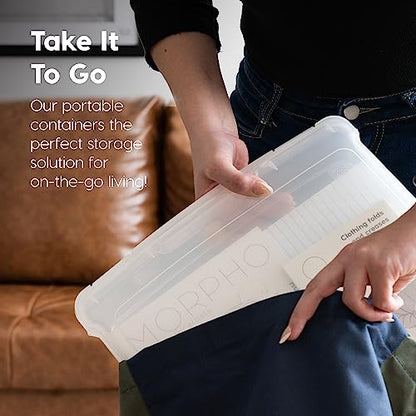 IRIS USA Board Game Storage |Made in USA| Slim Craft Case (10-Pack) - Clear | Fits 8.5" x 11" & A4 Paper, Organizers with Built-In Handle & Snap-Tight Lids, Containers for Puzzles, Art & Scrapbooking - size: 10 Pack