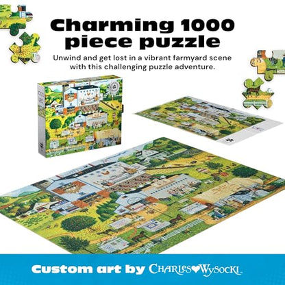 Buffalo Games - Charles Wysocki Sunny Side - 1000 Piece Puzzle for Adults | Art by Charles Wysocki, Silver Select, Foil Finish, Size 26.75 x 19.75, Includes Poster, Recycled Board, Giftable Display Box
