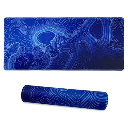 Large Mouse Pad-70x30 Blueline | Non-Slip Rubber Base 27.5x11.8IN Computer Desk Mat for PC,Mac,Laptop-Stitched Edges and Smooth Surface for Office,Home,Work - color: 70x30 Blueline