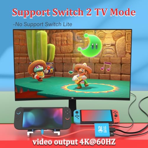 Switch 2 Dock for Nintendo Switch2 Tv Adapter Portable Switch2 Docking Station, Switch TV Adapter Compatible Steam Deck/Switch OLED, USB C to HDMI Adapters Support 4K/1080P Switch2 TVs Dock Mode - size: 4K/1080P
