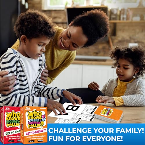 Card Games for Kids 8-12 - Set of 4 Board Family Games for Kids and Adults | Trivia Cards for Family Game Night - Who Knows It Better 2000+ Questions Across Biology, Culture, STEM and Math - color: 02. 4 in 1 Set