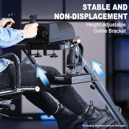 Marada Wheel Stand and Flight Sim Stand Compatible with Thrustmaster HOTAS WARTHOG, Logitech G25 G27 G29 G920 Adjustable Foldable Wheels,Pedals,Throttle,Joystick not Included