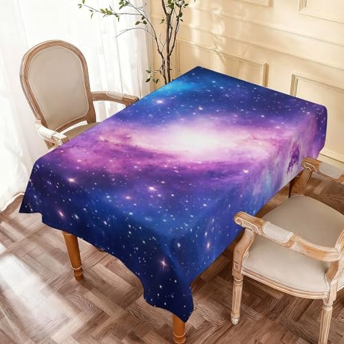Waterproof Spill Proof Table Cloth Rectangle Tablecloth Table Cover for Dining Purple Blue Galaxy - color: Color12, size: 59.8x102.4in