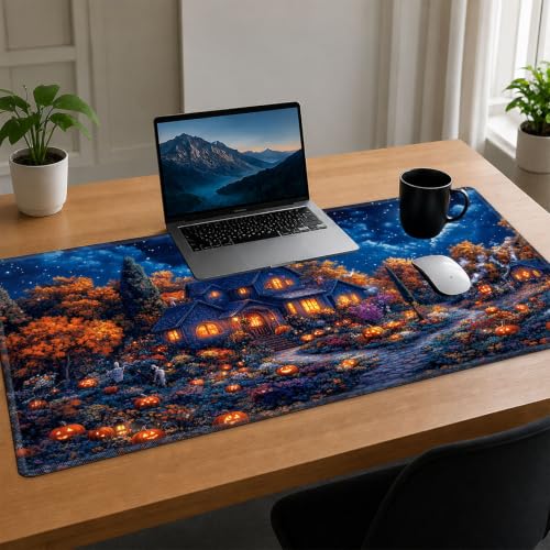 for MTG Playmat, Custom Trading Card Game Mat 27.6 x 15.7 in | Autumnal Pumpkin Grove Premium Non-Slip Rubber Base, Water-Resistant & Stitched Edges, Personalized High-Definition Art - color: Autumnal Pumpkin Grove, size: 28" x 16" Regular
