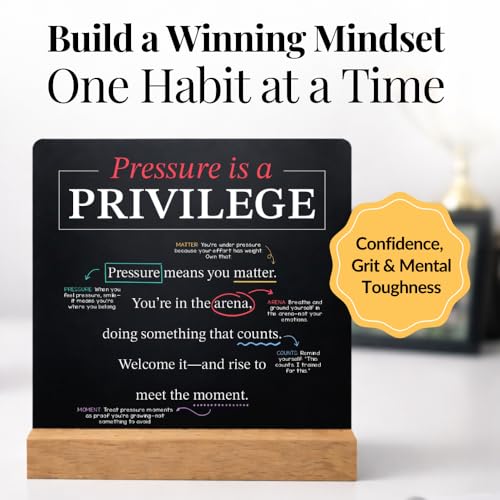 Athlete Mindset & Motivation Cards – 52 Winning Habits for Confidence, Grit & Mental Toughness – For Athletes, Coaches & Parents – Includes Wooden Display Stand – Gift for Athletes & Coaches - style: Athlete Mindset