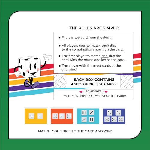 Swooble – Fast-Paced Card & Dice Game | For Kids, Teens & Adults | Family Party Game Night | Ages 8+, 2+ Players |Simultaneous Play | Quick Fun in 10 Minutes or Less