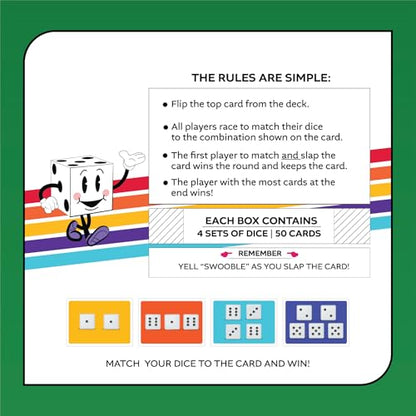 Swooble – Fast-Paced Card & Dice Game | For Kids, Teens & Adults | Family Party Game Night | Ages 8+, 2+ Players |Simultaneous Play | Quick Fun in 10 Minutes or Less