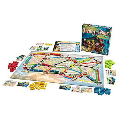 Ticket to Ride First Journey - Kids Train Board Game for Families, Strategy for Children, Board Games for Kids, Family Fun for Children & Families, 2-4 Players Ages 6+, 15-30 Min | For young players, connect cities on tickets, Simplified map suits small h