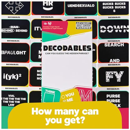 Spin Master Games, Decodables, A Hysterical Adult Party Game, Adult Card Game, Bachelorette Party Activity, 3-8 Players, for Ages 18 & Up - style: Decodables