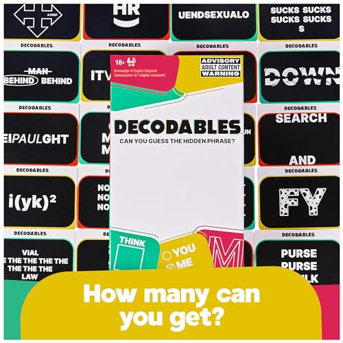 Spin Master Games, Decodables, A Hysterical Adult Party Game, Adult Card Game, Bachelorette Party Activity, 3-8 Players, for Ages 18 & Up - style: Decodables