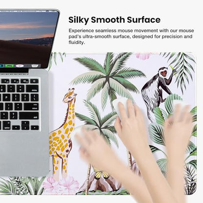 ALOANES Waterproof Gaming Mousepad Large Mouse Mat Non-Slip Rubber Base | Desk pad Keyboard Desk Mat for Computer, Office Home, Zoo Mat XL(31.50"x11.81"x0.12") - color: Zoo, size: 31.5L x 11.8W inches