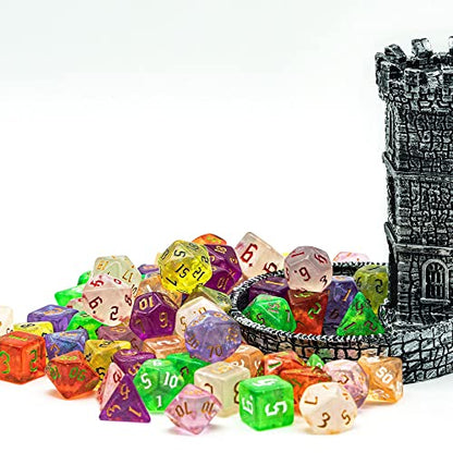 10 Sets DND Dice Polyhedral Dice Set (70pcs) with 2 Leather Bag, D&D Die Set for Dungeons and Dragons, RPG Table Games(10Sets/70Pcs) - color: 10sets/70pcs