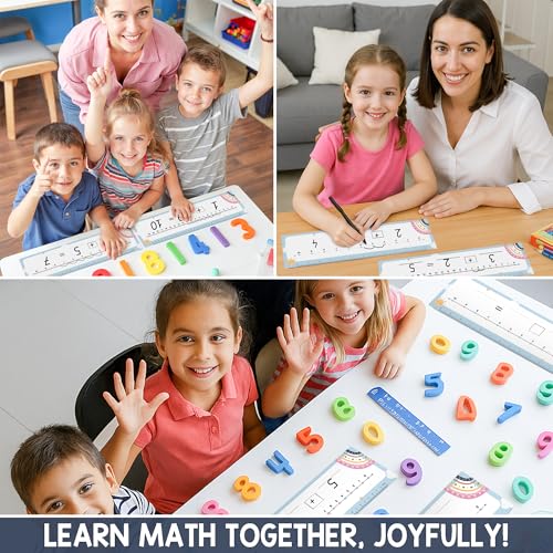 Number Line 드라이 지우개 보드 카드, 26팩 4x14 보헤미안 테마 | 양면 쓰기 및 지울 수 있는 보드 한쪽에는 0-10, 다른 면에는 0-20, 어린이, 학생용 수학 화이트 보드 - color: Boho