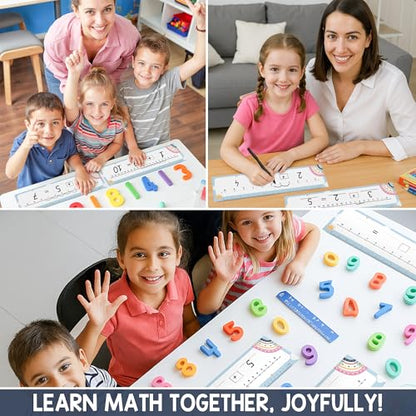 Number Line 드라이 지우개 보드 카드, 26팩 4x14 보헤미안 테마 | 양면 쓰기 및 지울 수 있는 보드 한쪽에는 0-10, 다른 면에는 0-20, 어린이, 학생용 수학 화이트 보드 - color: Boho