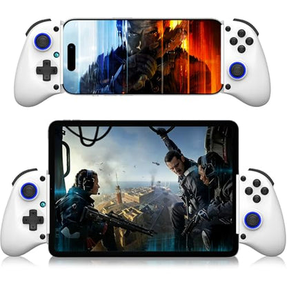 Phone Controller for iPhone, iPad, Android Phone, Tablet, PC, Switch 2, Mobile Game Controller with Hall Trigger, Turbo, Programming, Vibration, Wireless Handheld Gamepad Play Streaming, Cloud Gaming - color: White