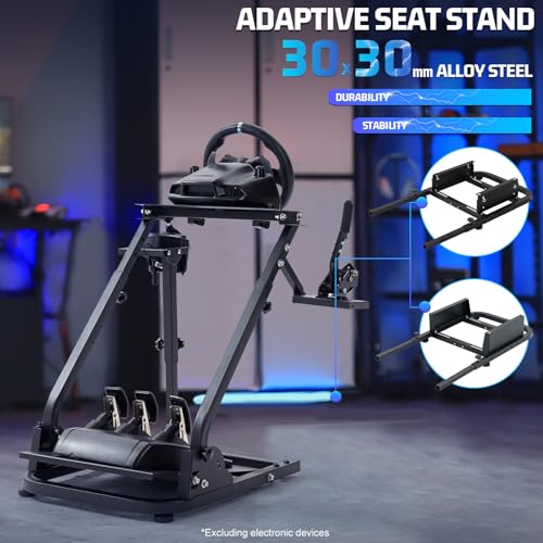 Marada Racing Steering Wheel Stand Adjustable Driving Simulator Cockpit Fit for Thrustmaster T300RS T500RS, for Logitech G929 923 Wheel & Pedals & Handbrake Purchase Separately