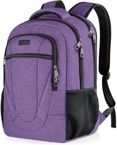 BIKROD Backpack for Women and Men, Extra Large School Backpacks for Teens, Water Resistant Back Pack Fits 17 Inch Laptop, Business Anti Theft Sturdy Computer Bag Gifts, Purple - color: Purple, size: 17.3 Inch