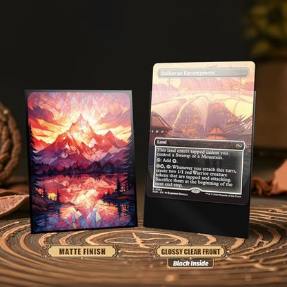 MTG Card Sleeves - Moutain Ultra Clear Front & Matte Finish Back, 100 Count Standard Size Matte Art Sleeve for Magic The Gathering