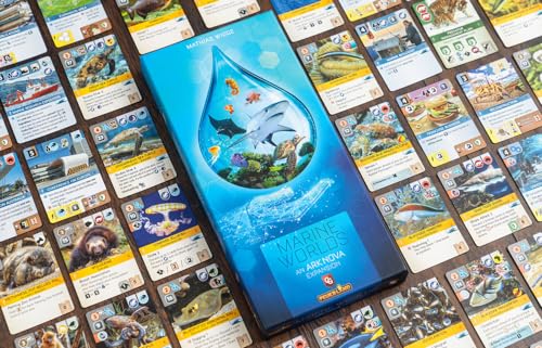 Capstone Games Ark Nova: Marine Worlds Expansion Strategy Board Game for Ages 14+ | Competitive Euro-Style Zoo Management with Sea Animals, Aquariums, Card Drafting | 1–4 Players | 90–150 Min - style: Marine Worlds