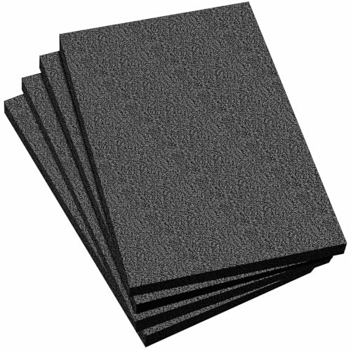 Frienda 4 Pcs 12" x 8" x 1.5" Polyethylene Foam Sheet Thick Black Packing Foam Padding Customizable PE Board Cushion Inserts for Cases Craft Shipping Moving DIY Projects Toolbox Storage - size: 12 x 8 x 1.5 inches