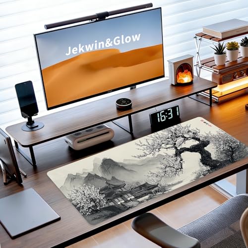 Large Mouse Pad for Desk, Gaming Mousepad XL Extended, Japanese Desk Mat Non-Slip Rubber Base, Big Computer Keyboard Mat Protector for Home&Office, 31.5x11.8in, Cherry Blossom - color: Cherry Blossom