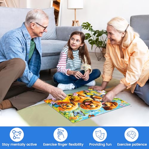 36 Large Piece Puzzles for Seniors 6 Pack,Dementia Puzzles Turtle Dog Bird Mushroom Beach Lake Jigsaw Puzzle Dementia Alzheimer's Products and Activities for Seniors Elderly Adult | Mushroom Beach Lake Jigsaw Puzzle Dementia Alzheimer's Products and Activ