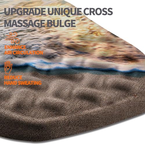 Ergonomic Slope Mouse Pad Wrist Support, Wrist Rest Mousepad for Carpal Tunnel Pain Relief with Massage Bulge and Slow Rebound Memory Foam (12x8 inch, Sunrise Beach) - color: Am007-sunrise Beach