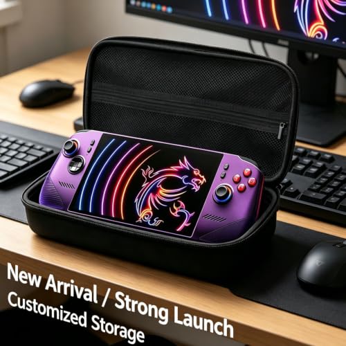 EVA Carrying Case for MSI Claw 8 EX AI+ Handheld Console, Shockproof Travel Bag with Joystick Protection, Hard Shell Storage Pouch for Gaming Accessories