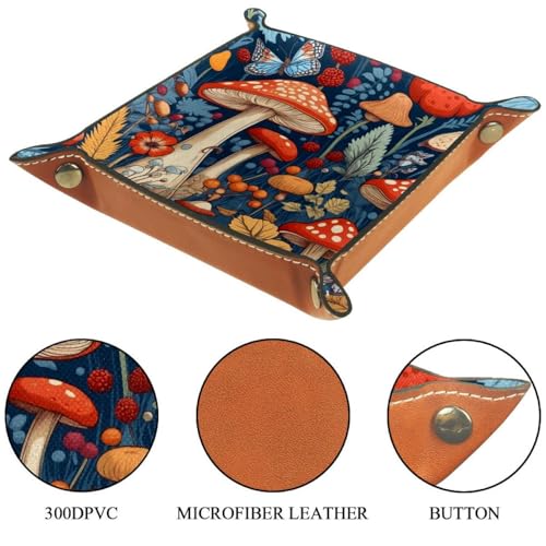 Mushroom Floral Butterfly Dice Tray Dice Rolling Tray Folding Dice Holder for Dice Games, Like RPG, DND and Other Table Games - color: Multi 13