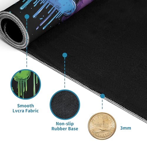 Gaming Mouse Pad Mat XL Extended Large Gaming Desk Pad Mousepad, Vibrant Game Computer Laptop Keyboard and Mouse Mat, Office Desk Decor Mousepad Deskmat with Stitched Edges Mat - color: Gamer
