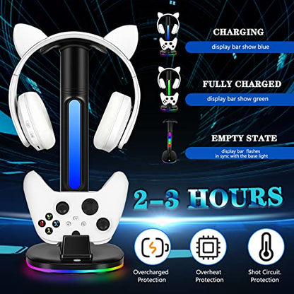 Controller Charger with RGB Headphone Stand for Xbox Series X|S/Elite 2/One/One X/One S/One Elite, XSX Controller Charger Station with 2 USB Port, Headset Stand for Xbox Charging Station Dock - size: Charger for Xbox