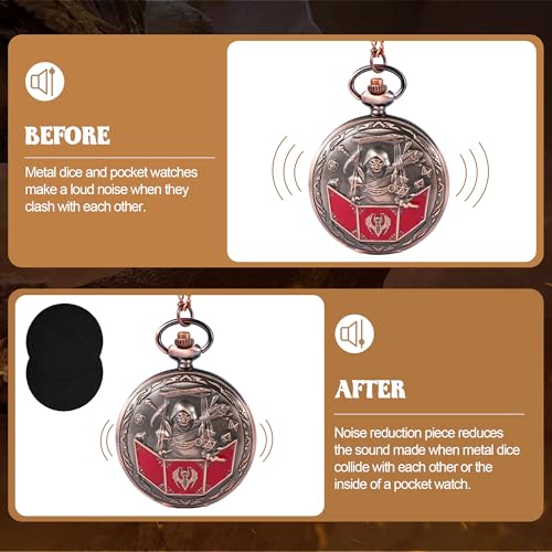 D&D Dice Set,7PCS Metal Dice for Dungeons and Dragons,Mini Dice Set with Pocket Watch Case,Role Playing Board Games Accessories (DM, Copper) - color: Copper, style: DM