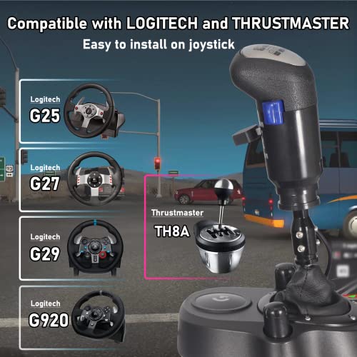 XSLOER USB Truck Simulator Shifter - Gearshifter Knob for ATS ETS2 PC Racing shifter For THRUSTMASTER TH8A and Logitech G29 G27 G25 G920 H Gearshift USB shifter Knob
