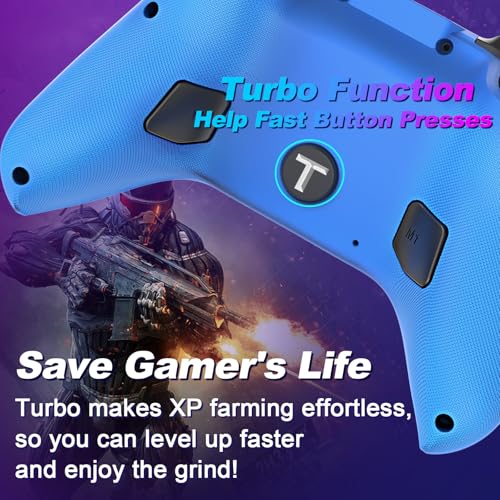 UGAME Wired Versatile Controller for Xbox/PS4/Switch/PC, Wire Control for Xbox Series X/S, Xbox One with Back Paddles, 1000Hz Polling, Turbo, RGB Game Light (1 White Mando) - color: white