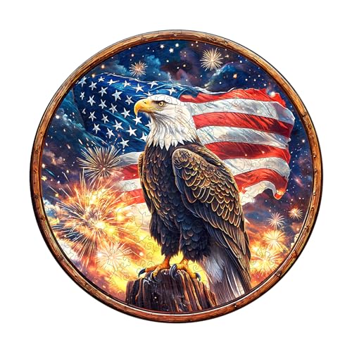 Wooden Puzzles for Adults - Eagle's Pride Wooden Jigsaw Puzzle, Unique Animal Shaped Wood Puzzles Adult, Christmas Birthday Gifts for Friends/Family, Home Decor 11.4 * 11.4in 200pcs - color: Eagle's Pride, size: Medium