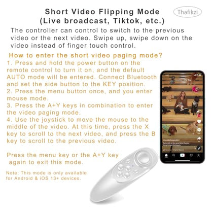 VR Remote Controller for Phones Compatible with Oculus/iOS/Android, Wireless Bluetooth Joystick Remote for iPhone/iPad/Flip E-Book/PPT/Nook Page/to Control Music, Video, Games, Selfie (Upgraded)