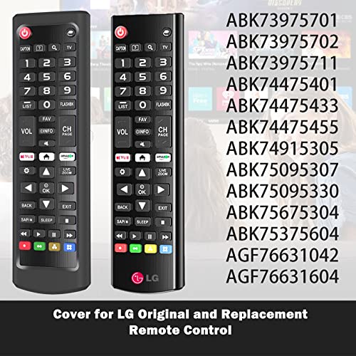 Case for LG TV Remotes, Cover for LG Smart TV Remote Control AKB75095307 AKB75375604 AKB74915305 Original, Replacement Silicone Skin Sleeve Glow in The Dark Black - color: Black