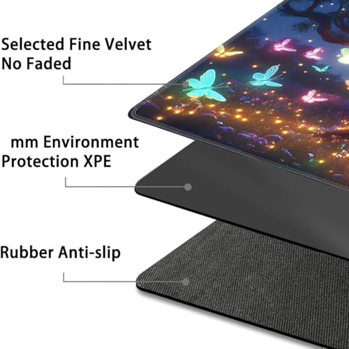 for MTG Game Playmat - 24 x 14 inches with Dices and Storage Bags, Non-Slip Base for TCG and Board Game Card Mats, Trading Card Games Mat, Bee Hives and Butterflies Pattern Collectible Card Playmats - color: Jv-playmat-p7-1-d116